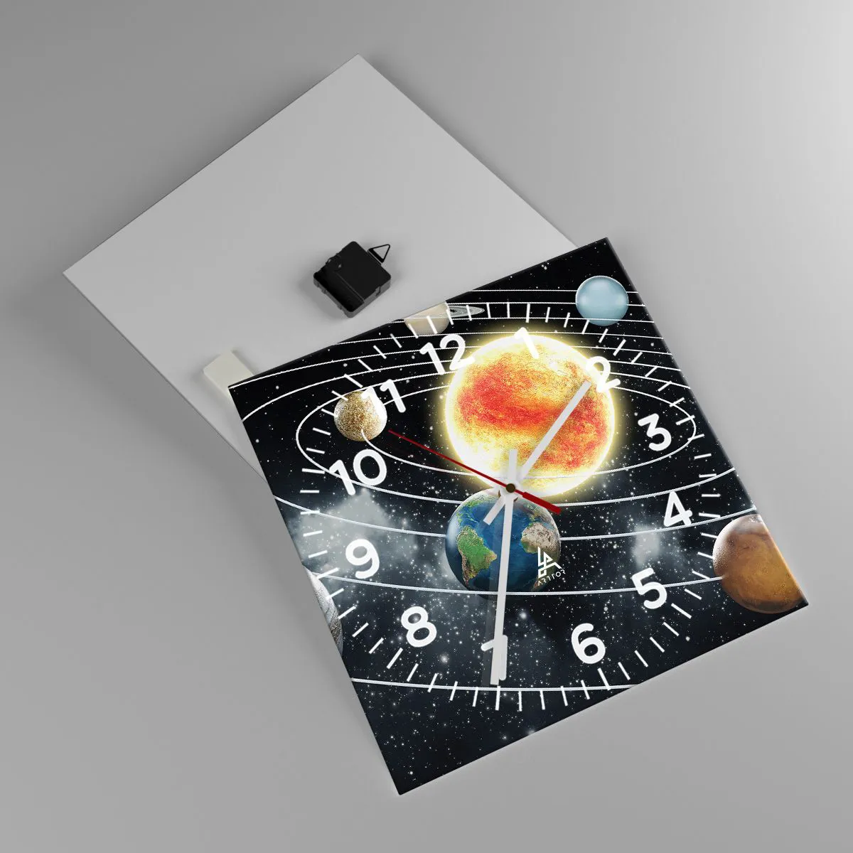 Wanduhr - Glasuhr - Kosmischer Tanz - 40x40 cm