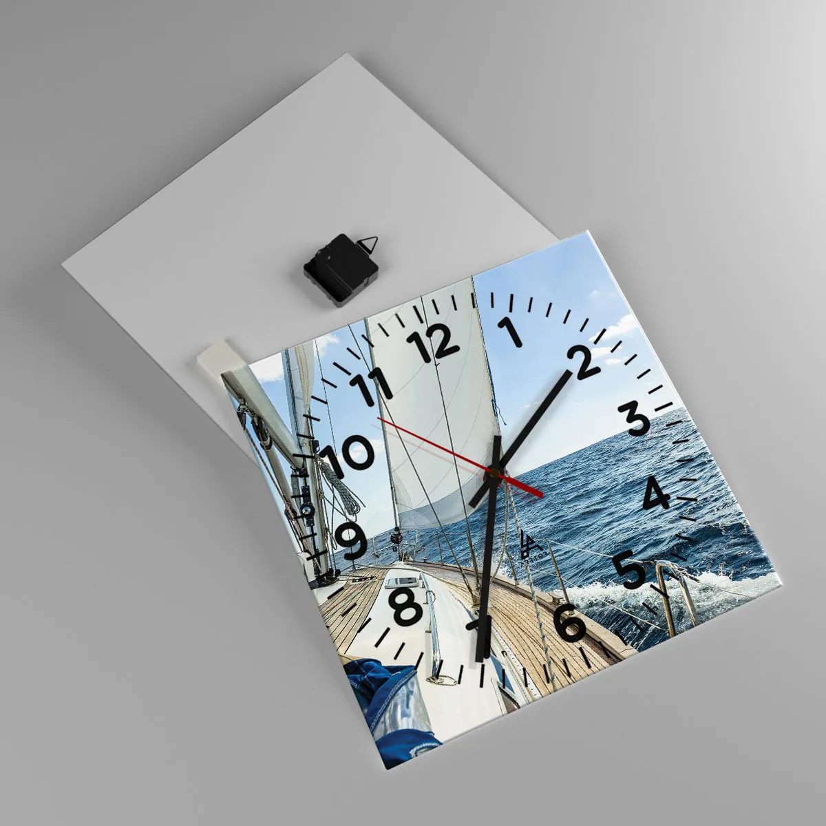 Wanduhr - Glasuhr - Ahoi, Abenteuer - 40x40 cm