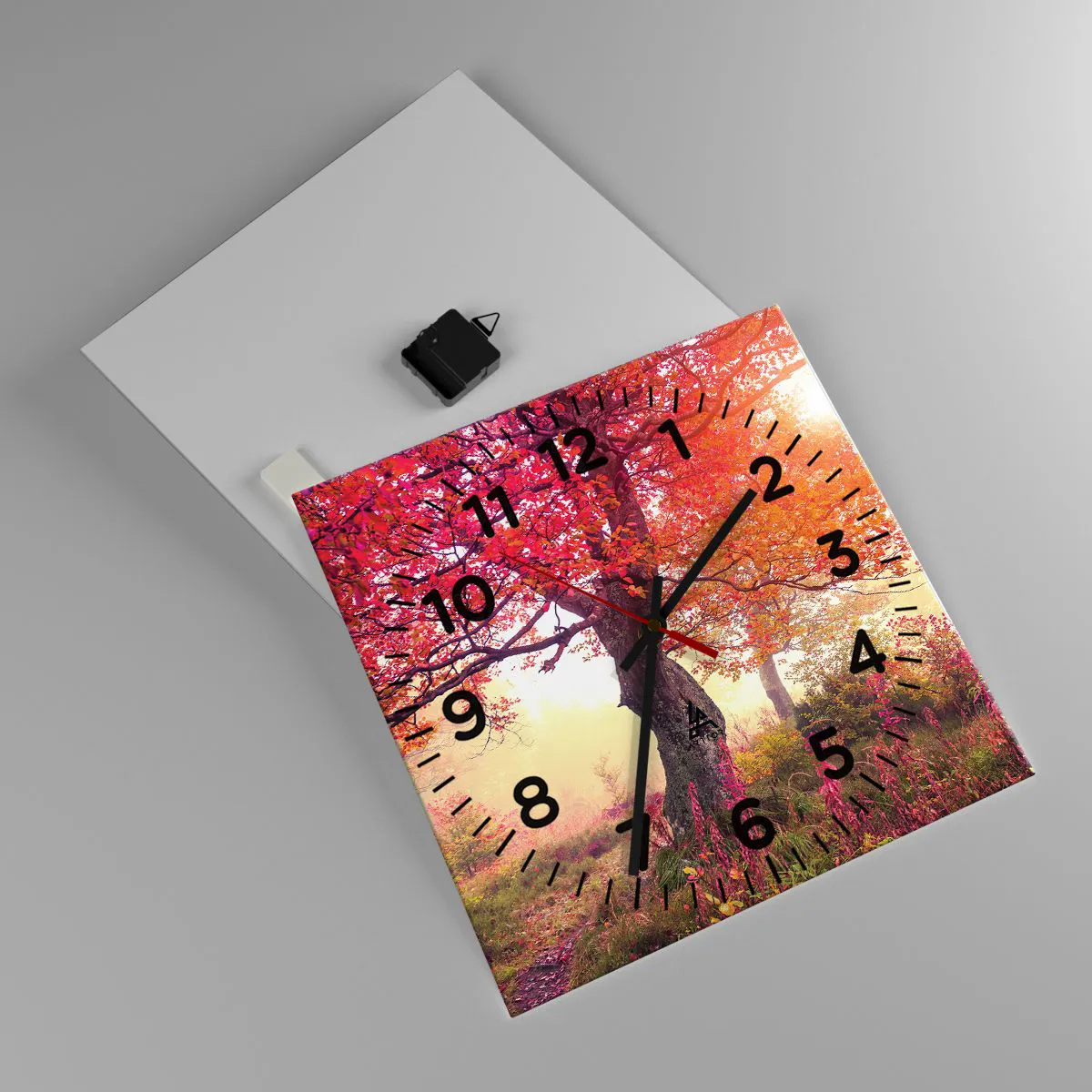 Wall clock - Clock on glass - In Full Bloom - 40x40 cm