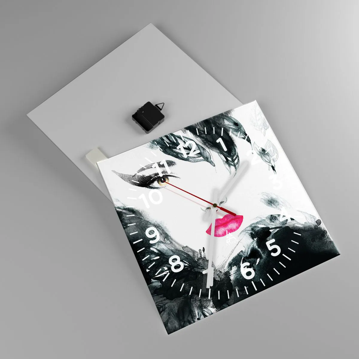 Wall clock - Clock on glass - Watch out for Femme Fatale! - 40x40 cm