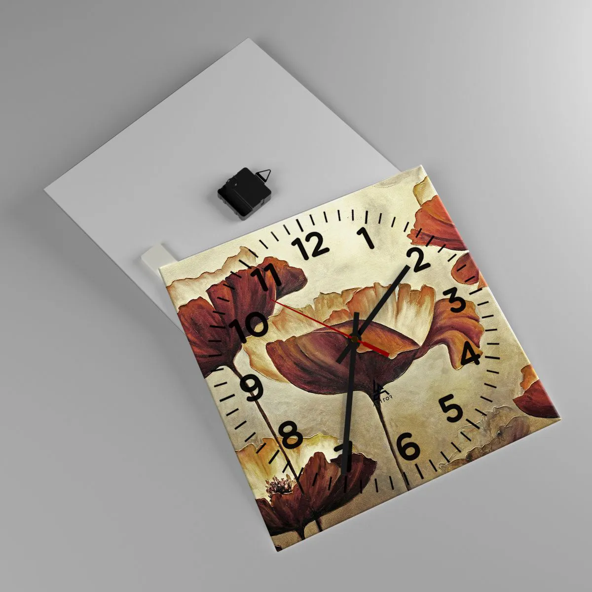 Wall clock - Clock on glass - Piece of Meadow - 40x40 cm