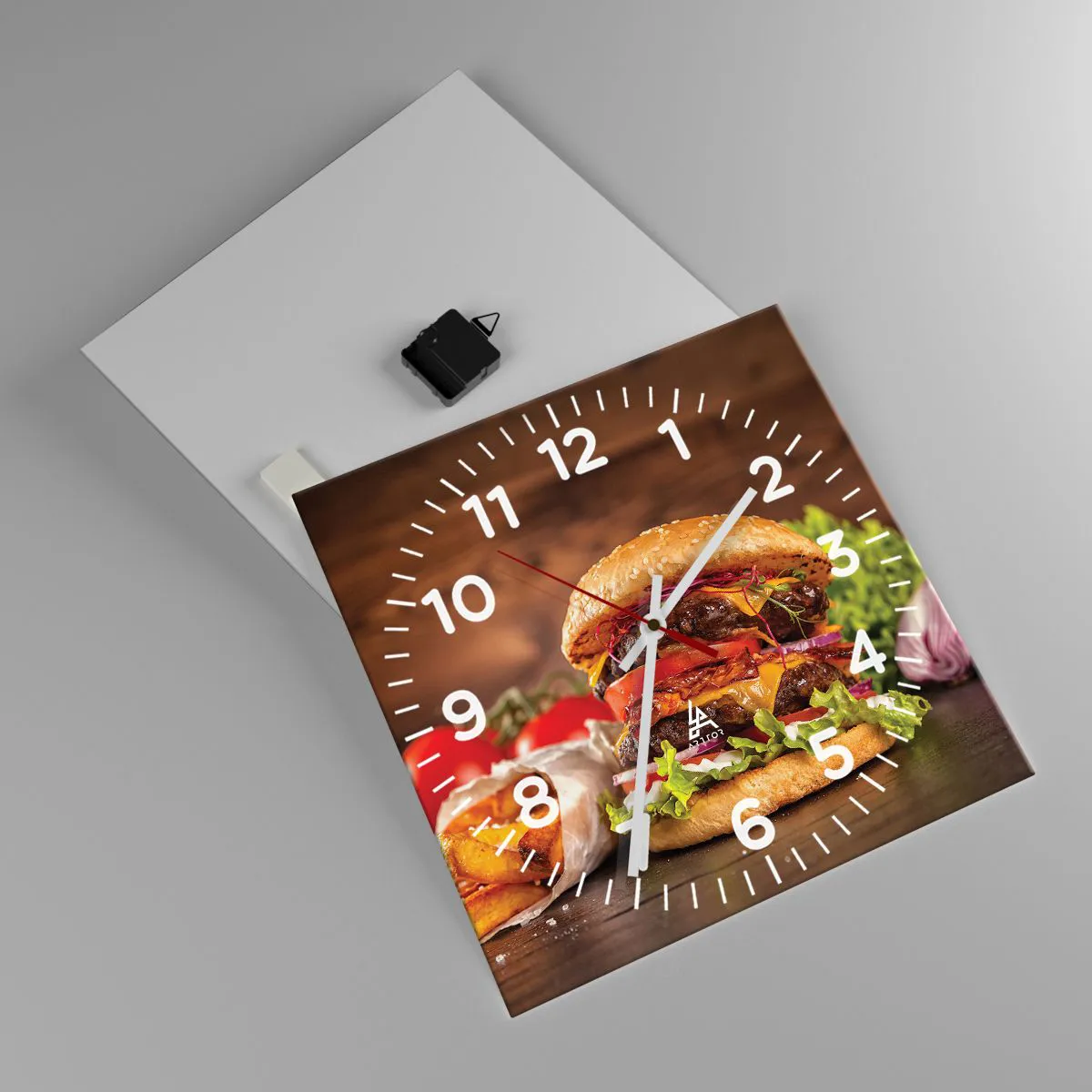 Wall clock - Clock on glass - Forbidden Fruit - 40x40 cm