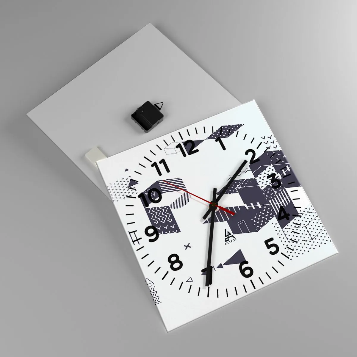 Wanduhr - Glasuhr - In der Seele eines Mathematikers - 40x40 cm