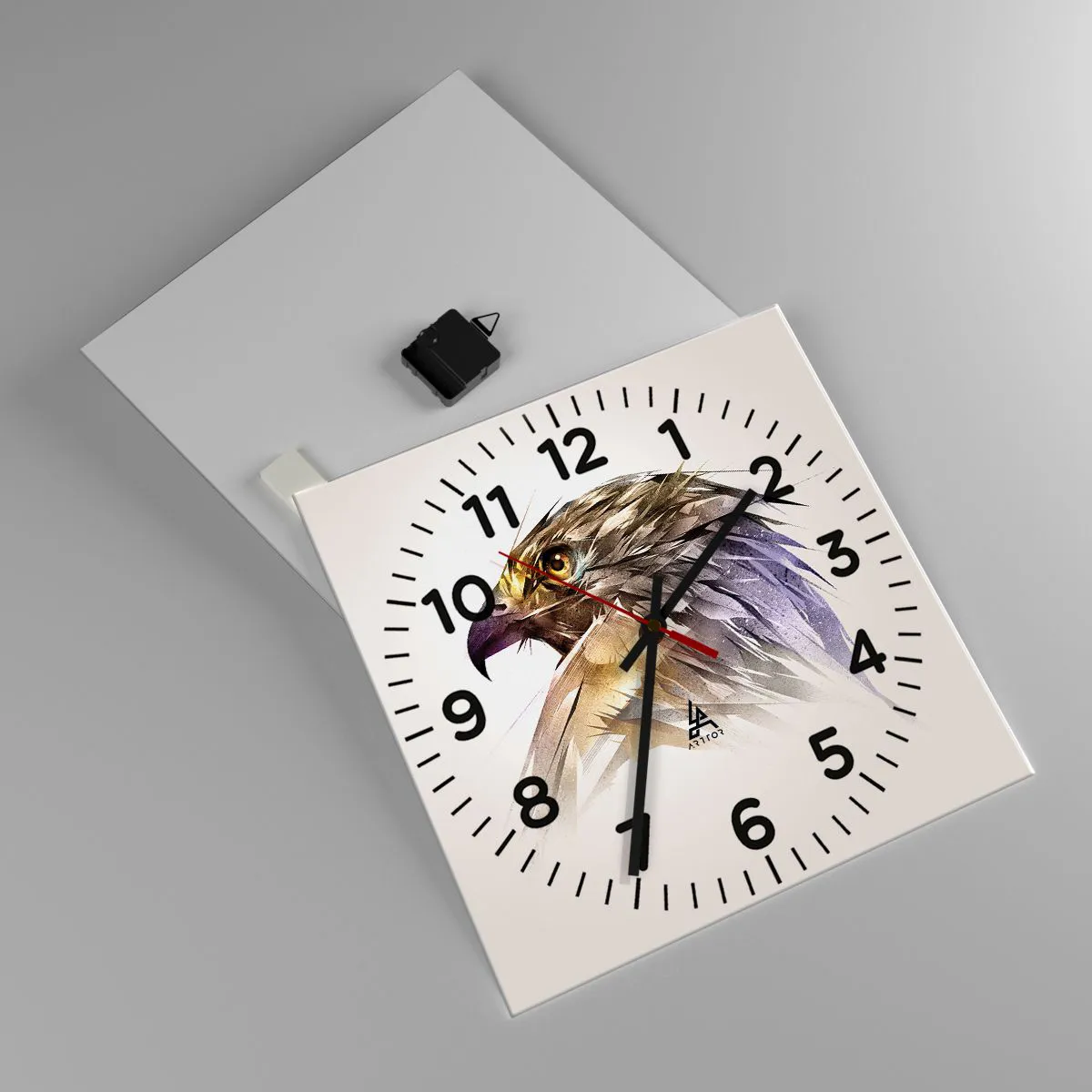 Ceas de perete - Ceas pe sticlă - Portretul unui războinic - 40x40 cm