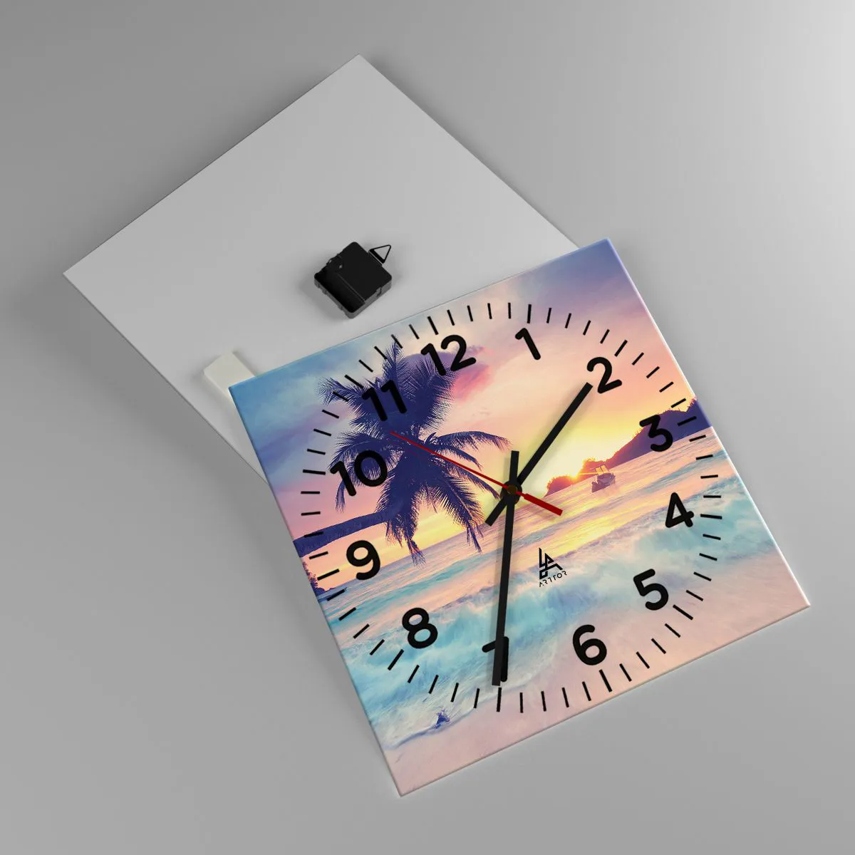 Zegar ścienny - Wieczór w zatoce - 40x40 cm