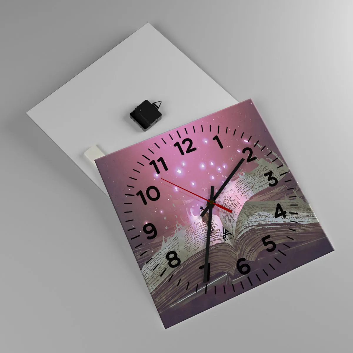 Ceas de perete - Ceas pe sticlă - O invitație către o altă lume - citiți! - 40x40 cm