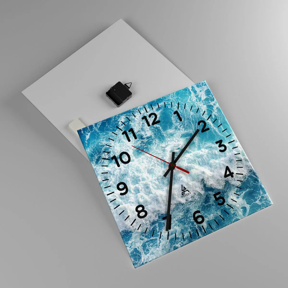 Wanduhr - Glasuhr - Freudig und springend - 40x40 cm