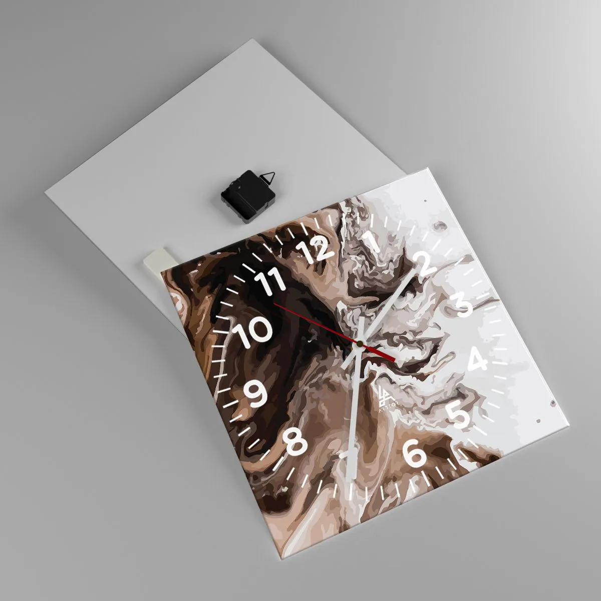 Wanduhr - Glasuhr - Farbkontrast - 40x40 cm