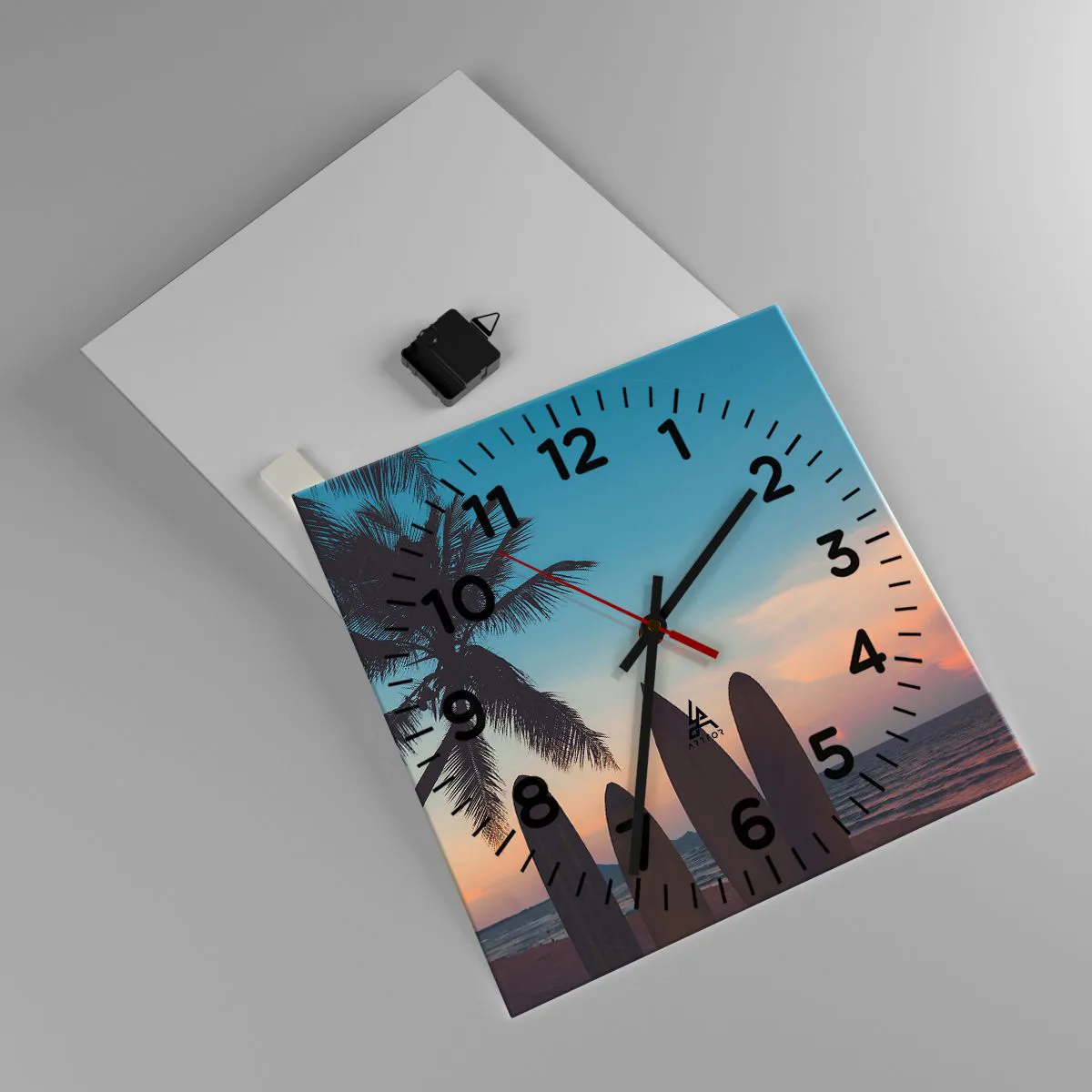 Väggklocka - Klocka på glas - Imorgon blir det också kul - 40x40 cm