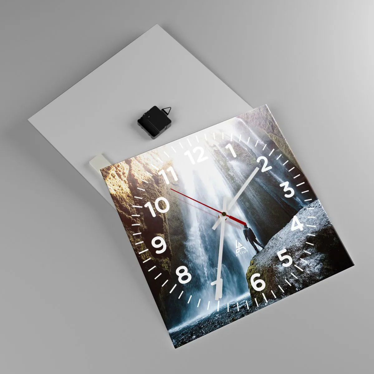 Ceas de perete - Ceas pe sticlă - Restabilirea proporțiilor - 40x40 cm