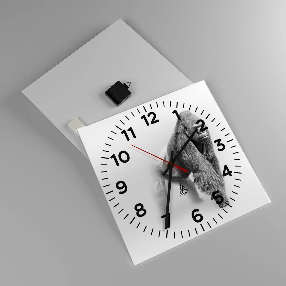 Väggklocka - Klocka på glas - Övertygad om sin styrka - 40x40 cm