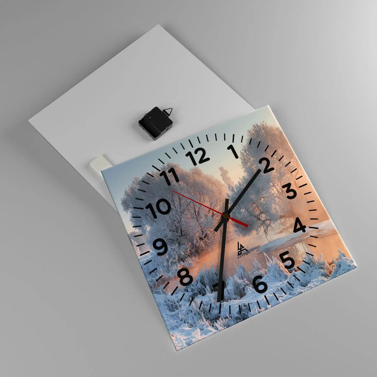 Ceas de perete - Ceas pe sticlă - Totul strălucește în cristal însorit - 40x40 cm