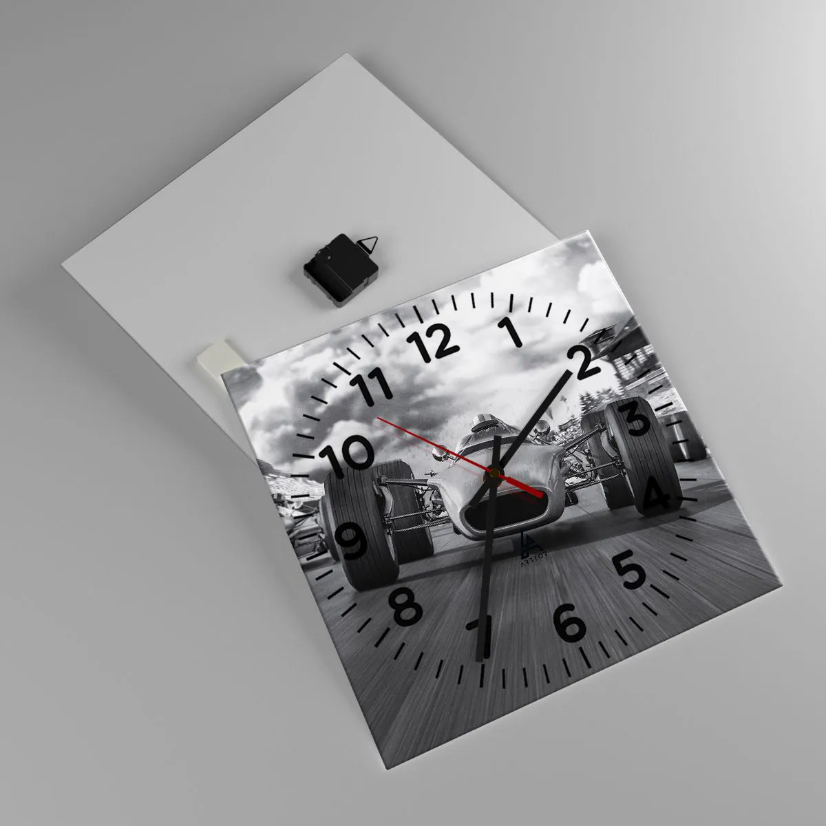 Relógio de parede - Relógio em vidro - O ronco do motor - 40x40 cm
