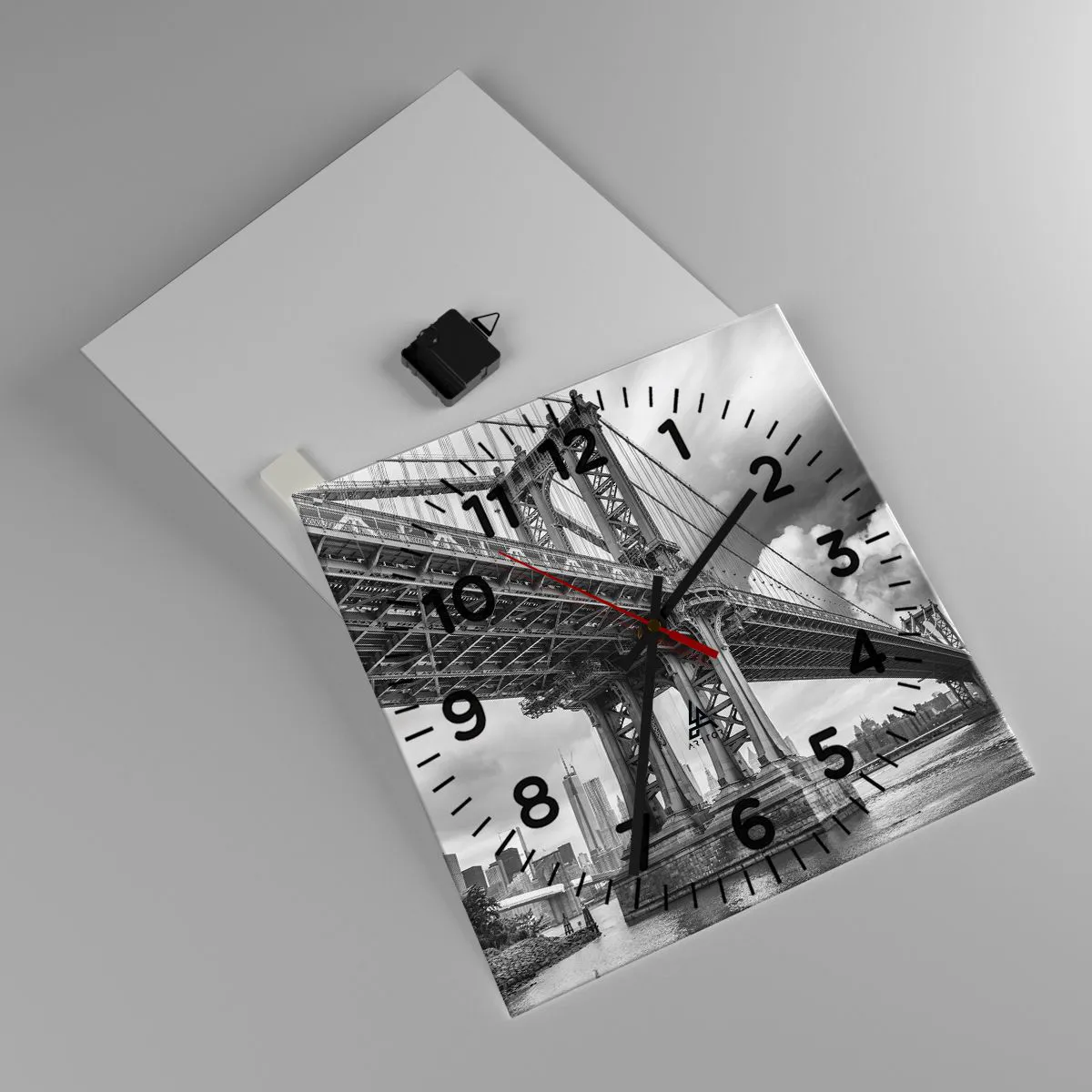 Ceas de perete - Ceas pe sticlă - Spre inima orașului - 40x40 cm