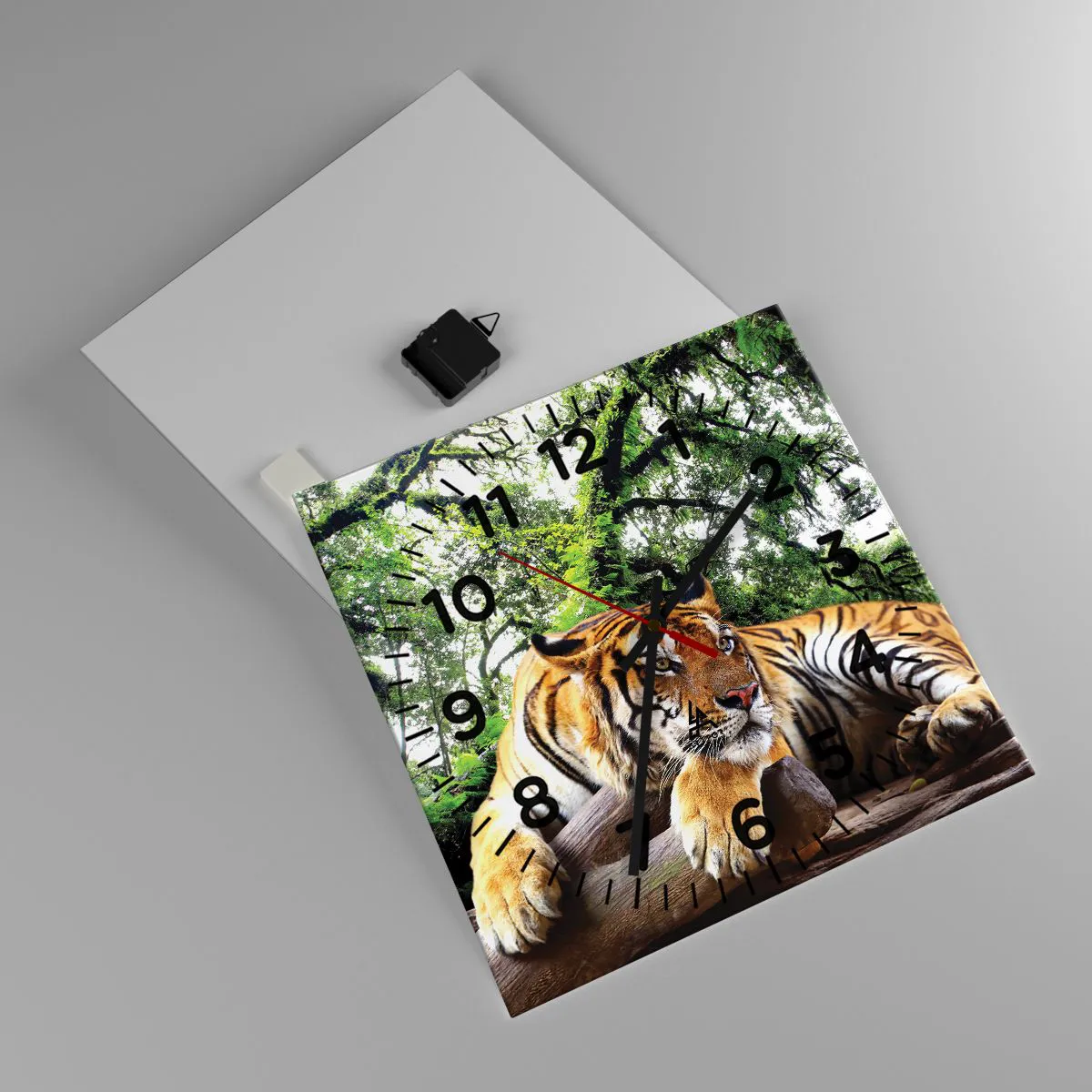 Ceas de perete - Ceas pe sticlă - Cu respect - 40x40 cm