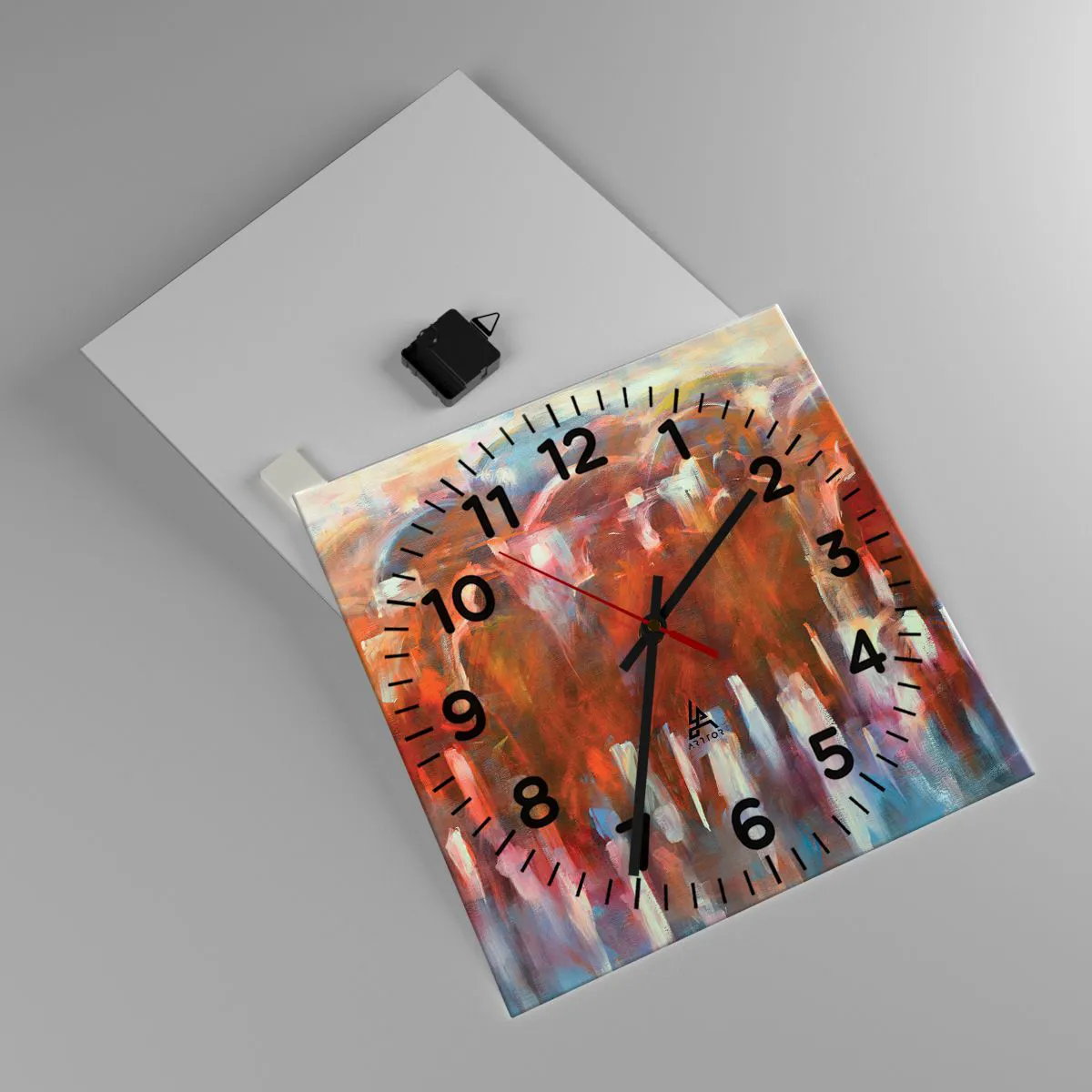 Wall clock - Clock on glass - Equal in Rain and Fog - 40x40 cm