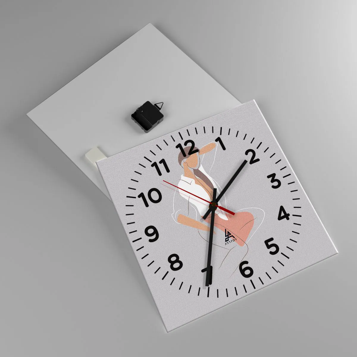 Relógio de parede - Relógio em vidro - O esboço do encanto - 40x40 cm