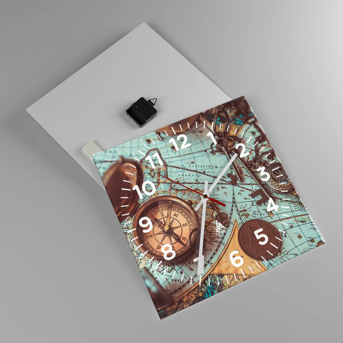 Reloj de pared - Reloj de vidrio - Para el aventurero - 40x40 cm