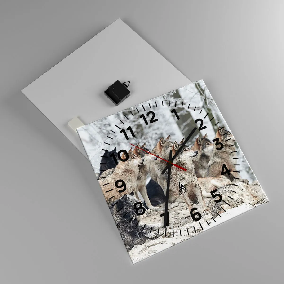 Wall clock - Clock on glass - Family and Friends - 40x40 cm