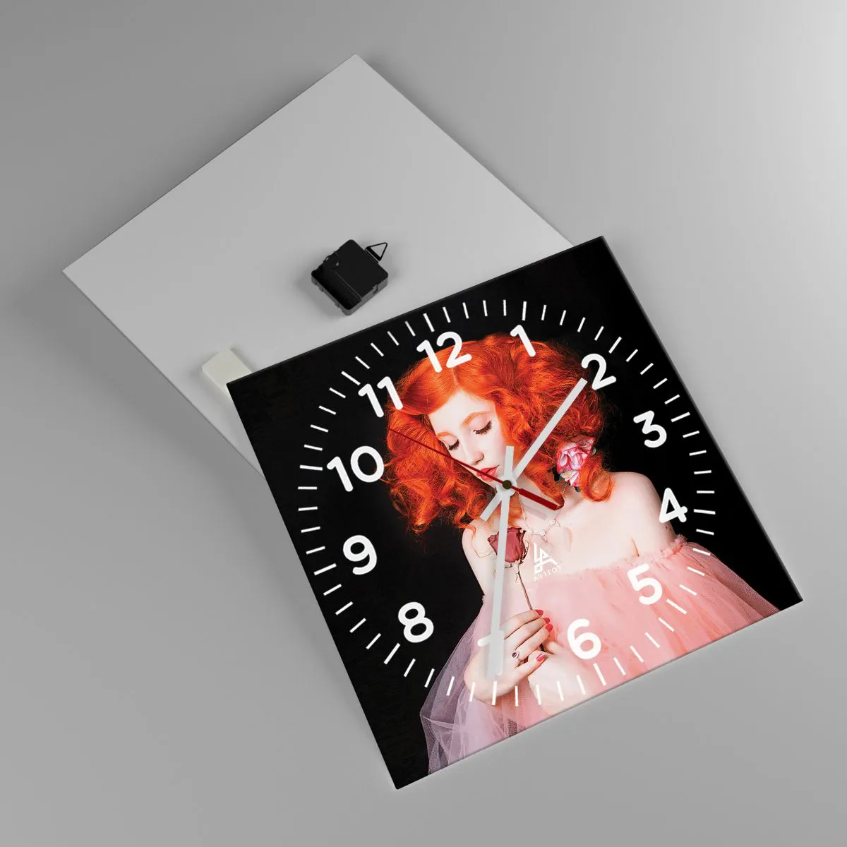 Relógio de parede - Relógio em vidro - Em estilo barroco - 40x40 cm