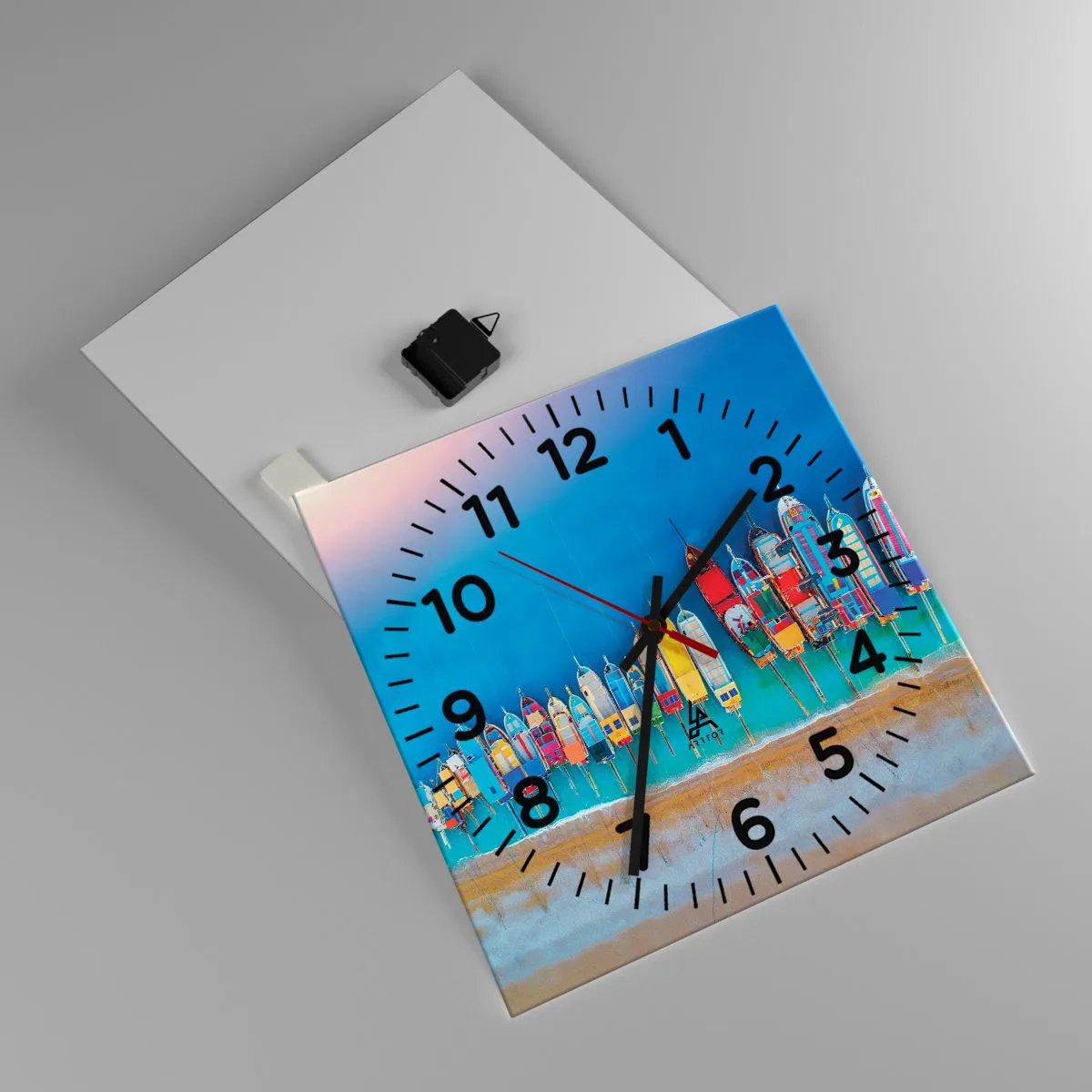 Ceas de perete - Ceas pe sticlă - Din perspectiva unei păsări - 40x40 cm