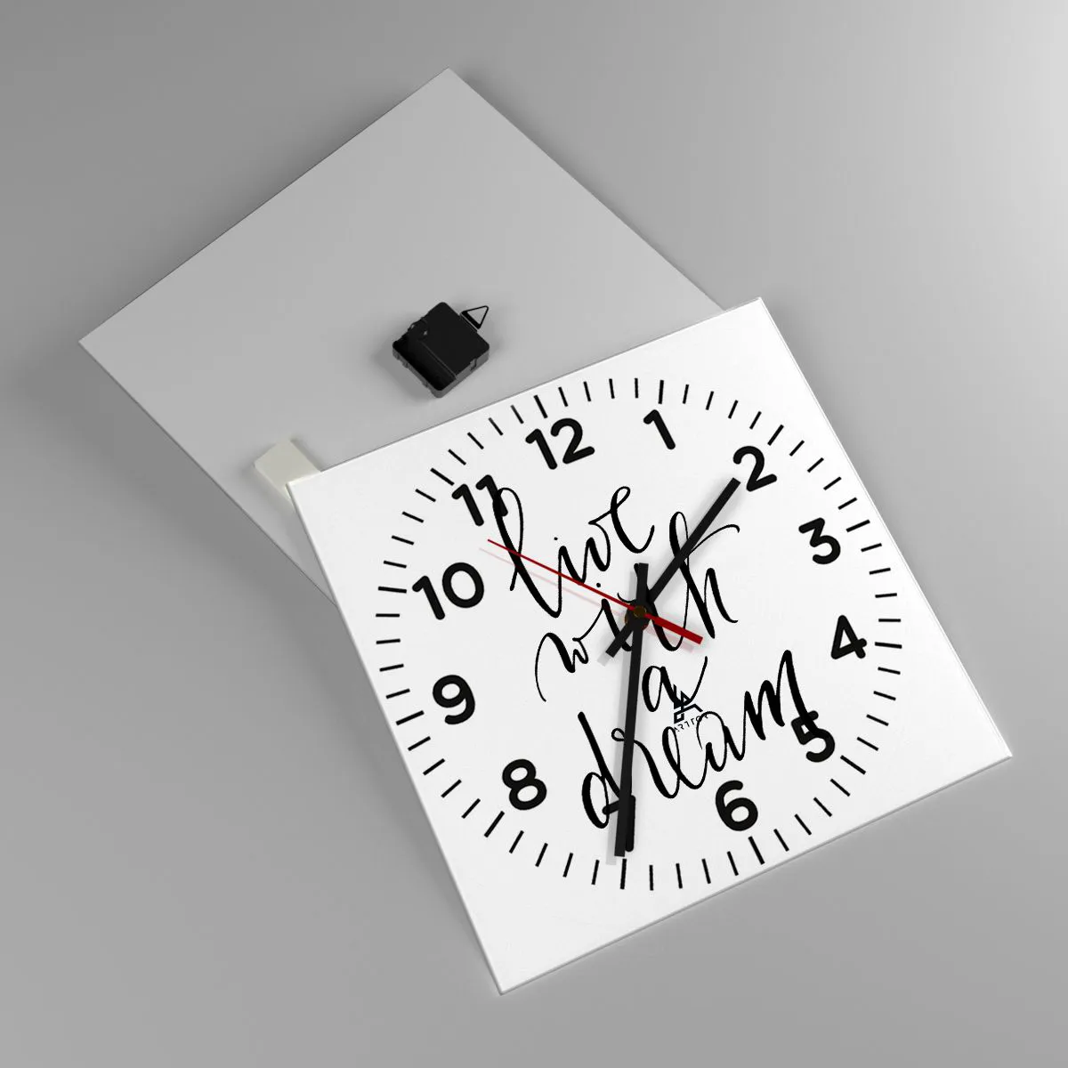 Ceas de perete - Ceas pe sticlă - Of course - 40x40 cm