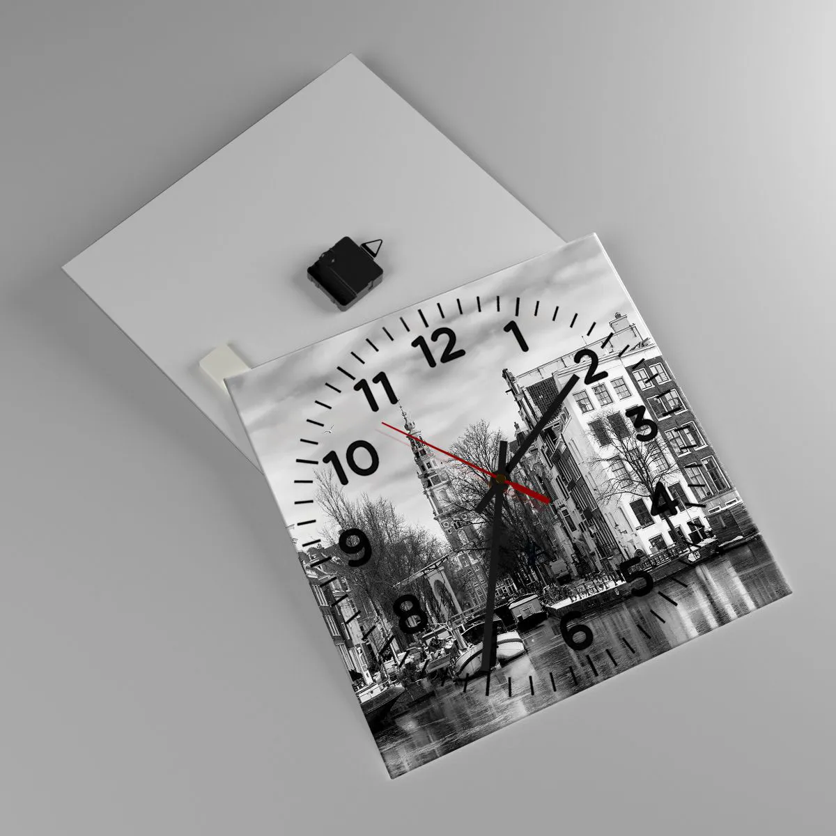 Wall clock - Clock on glass - Amsterdam Atmosphere - 40x40 cm