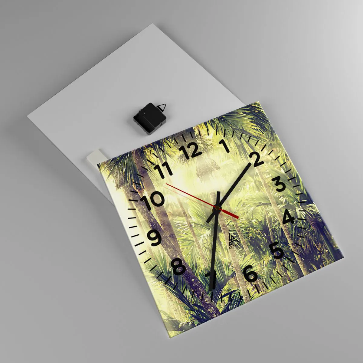 Wanduhr - Glasuhr - In grüner Hitze - 40x40 cm