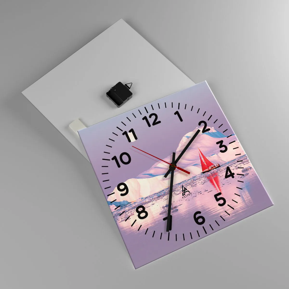 Ceas de perete - Ceas pe sticlă - Căldura pânzei, frigul gheții - 40x40 cm