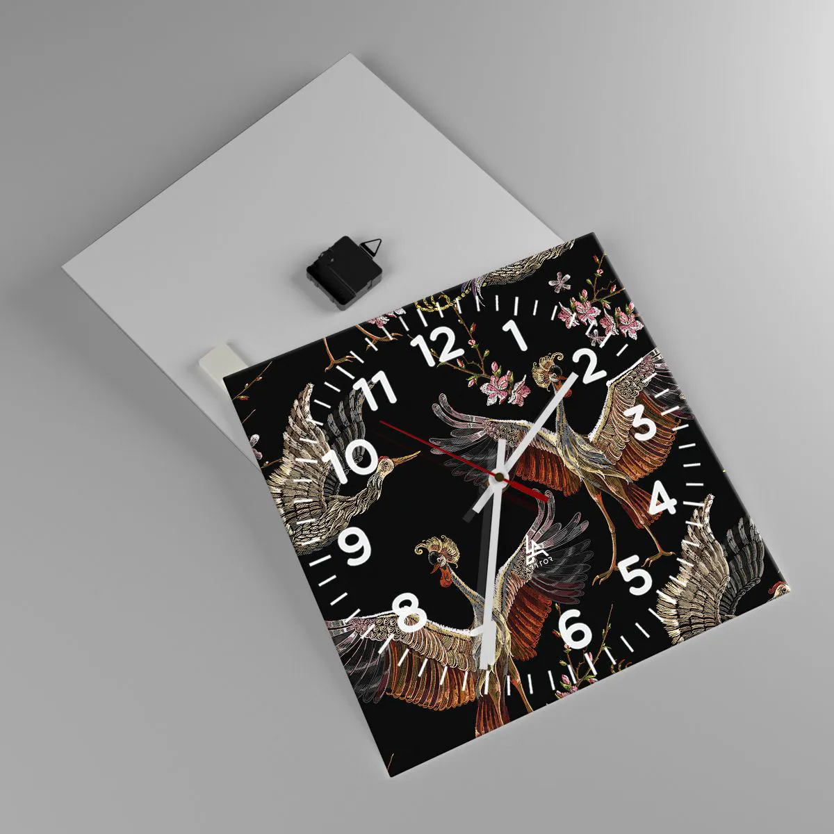 Horloge murale - Pendule murale - Un oiseau de conte de fées - 40x40 cm