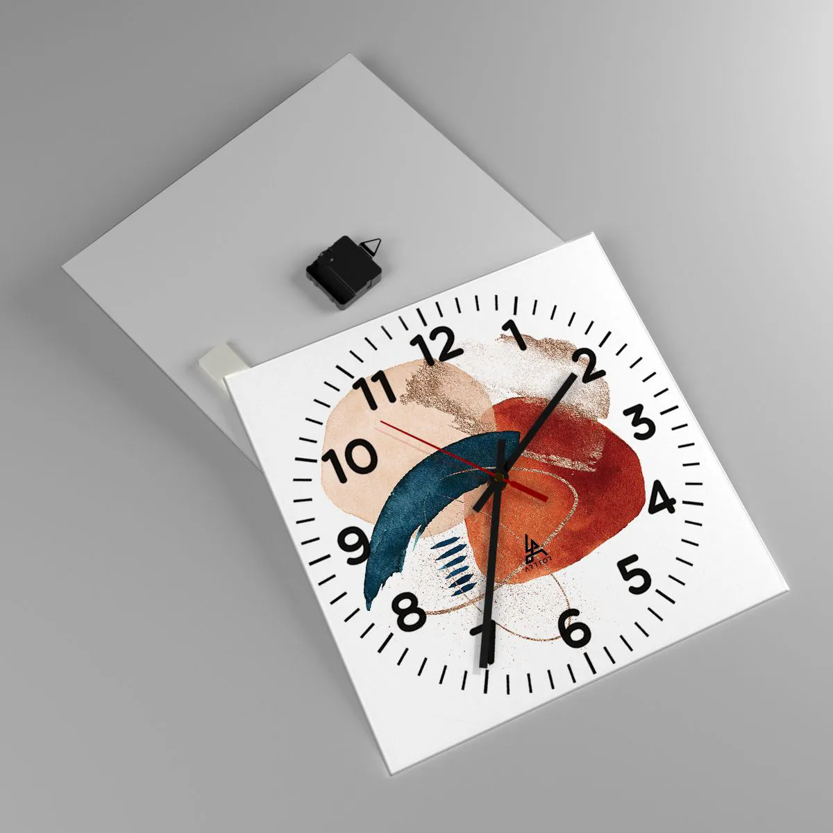 Ceas de perete - Ceas pe sticlă - Compoziție ovală - 40x40 cm