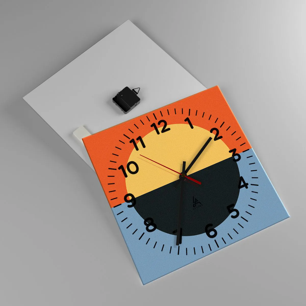 Reloj de pared - Reloj de vidrio - Una composición de calidez y frescura - 40x40 cm