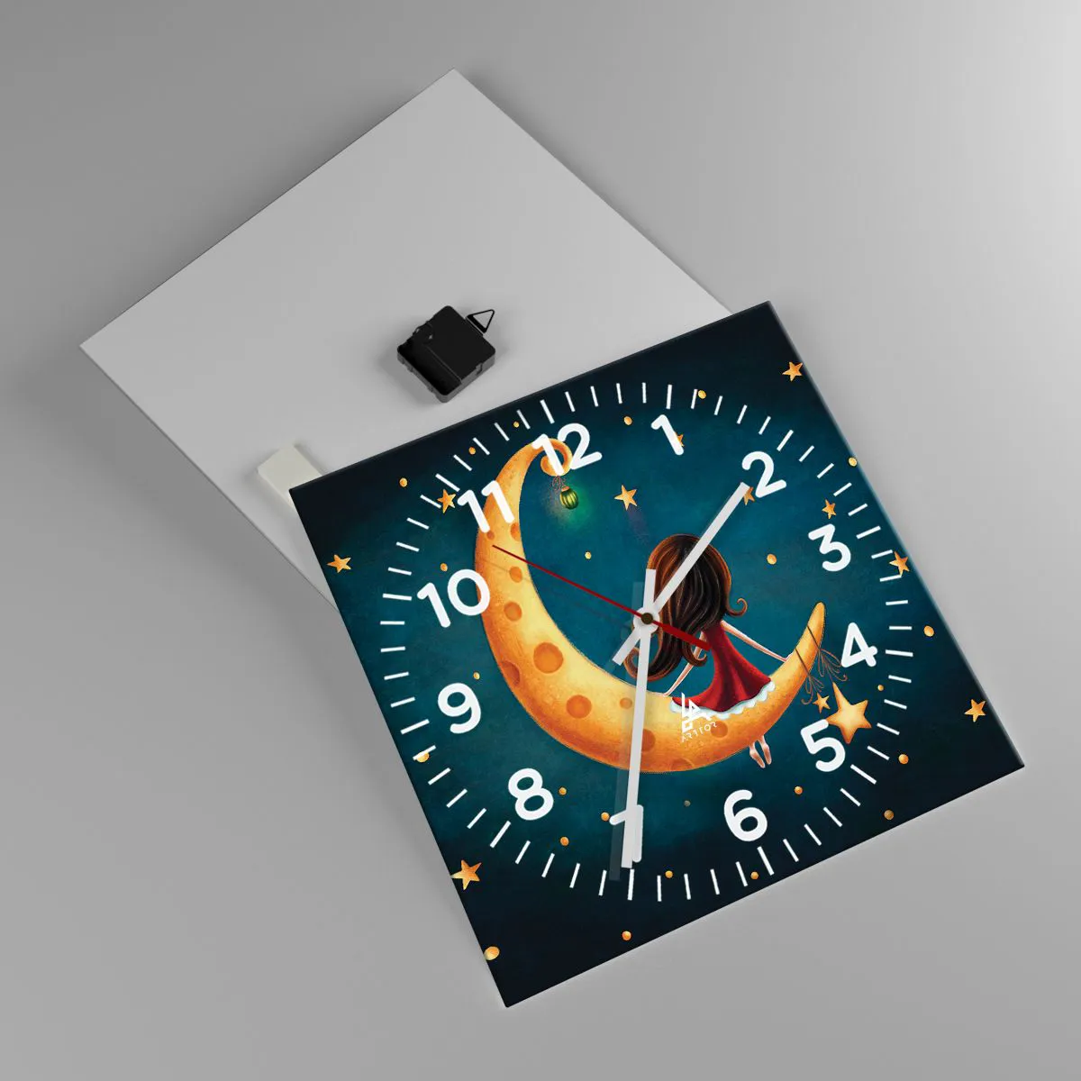 Wall clock - Clock on glass - Once Upon a Time… - 40x40 cm