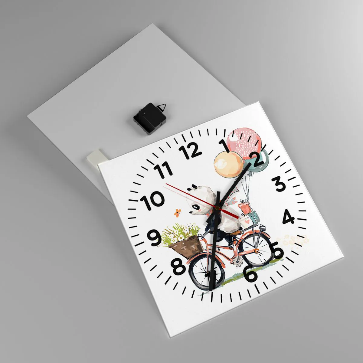 Ceas de perete - Ceas pe sticlă - O zi fericită - 40x40 cm