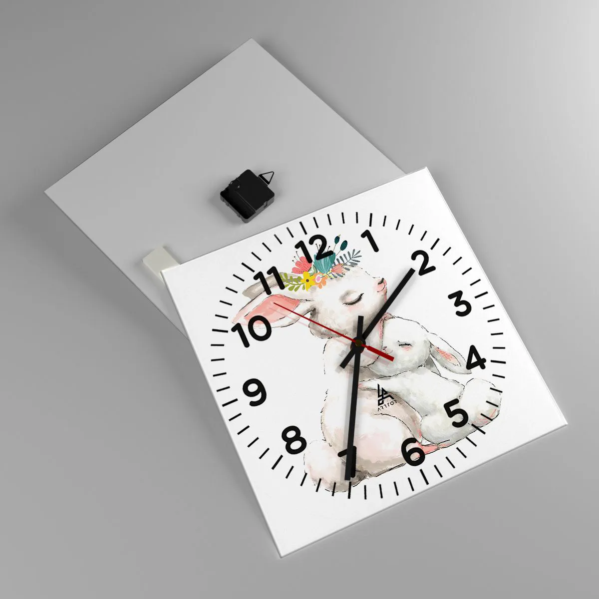 Wall clock - Clock on glass - There's No Place Like at Mum's - 40x40 cm