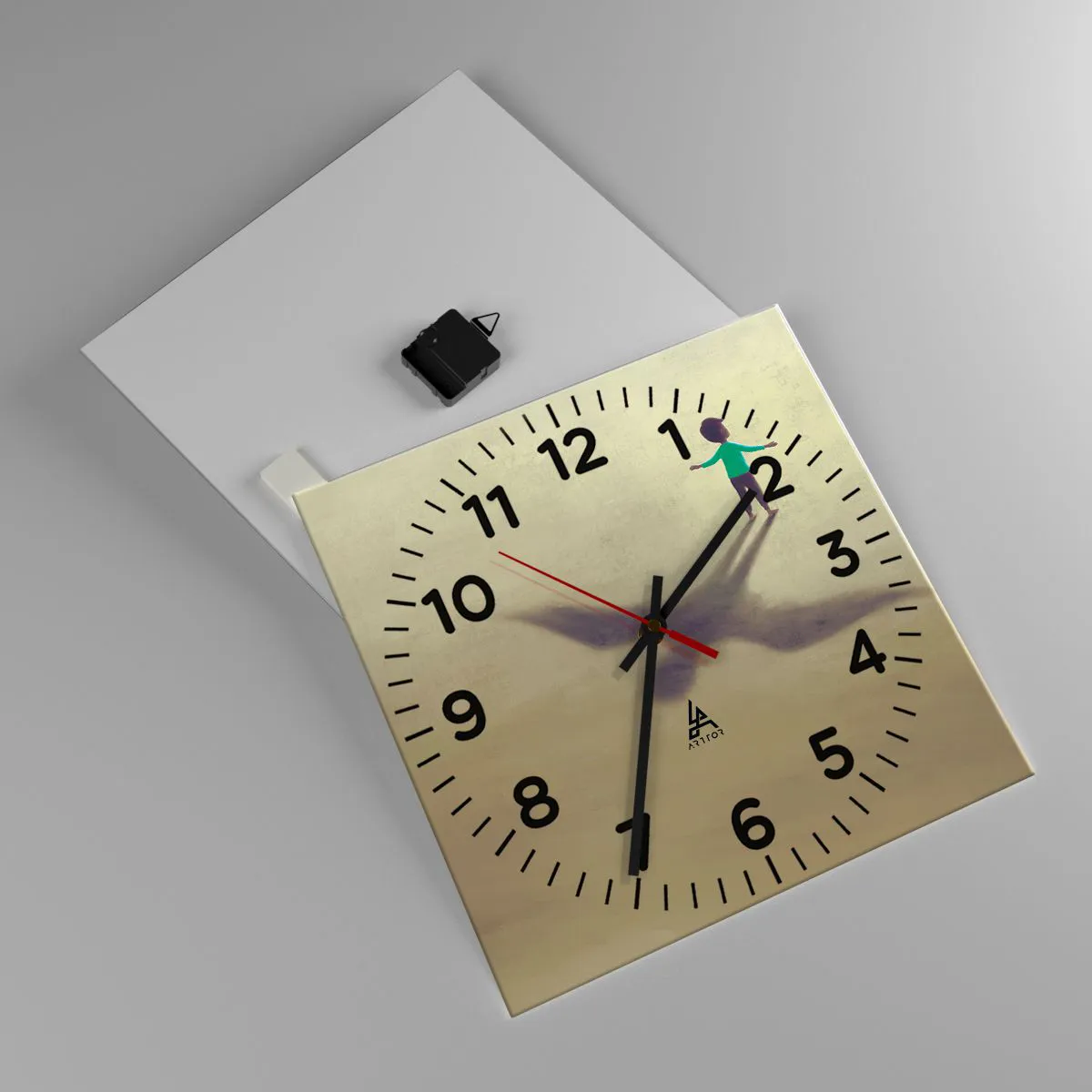 Wall clock - Clock on glass - Hero of the Future - 40x40 cm