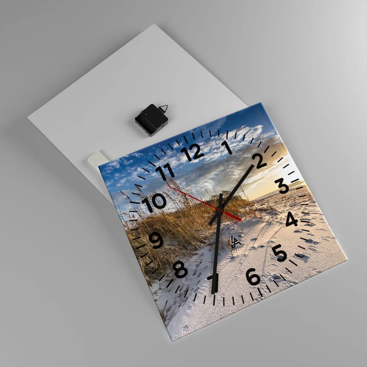 Wanduhr - Glasuhr - Einladung zu einem Spaziergang - 40x40 cm