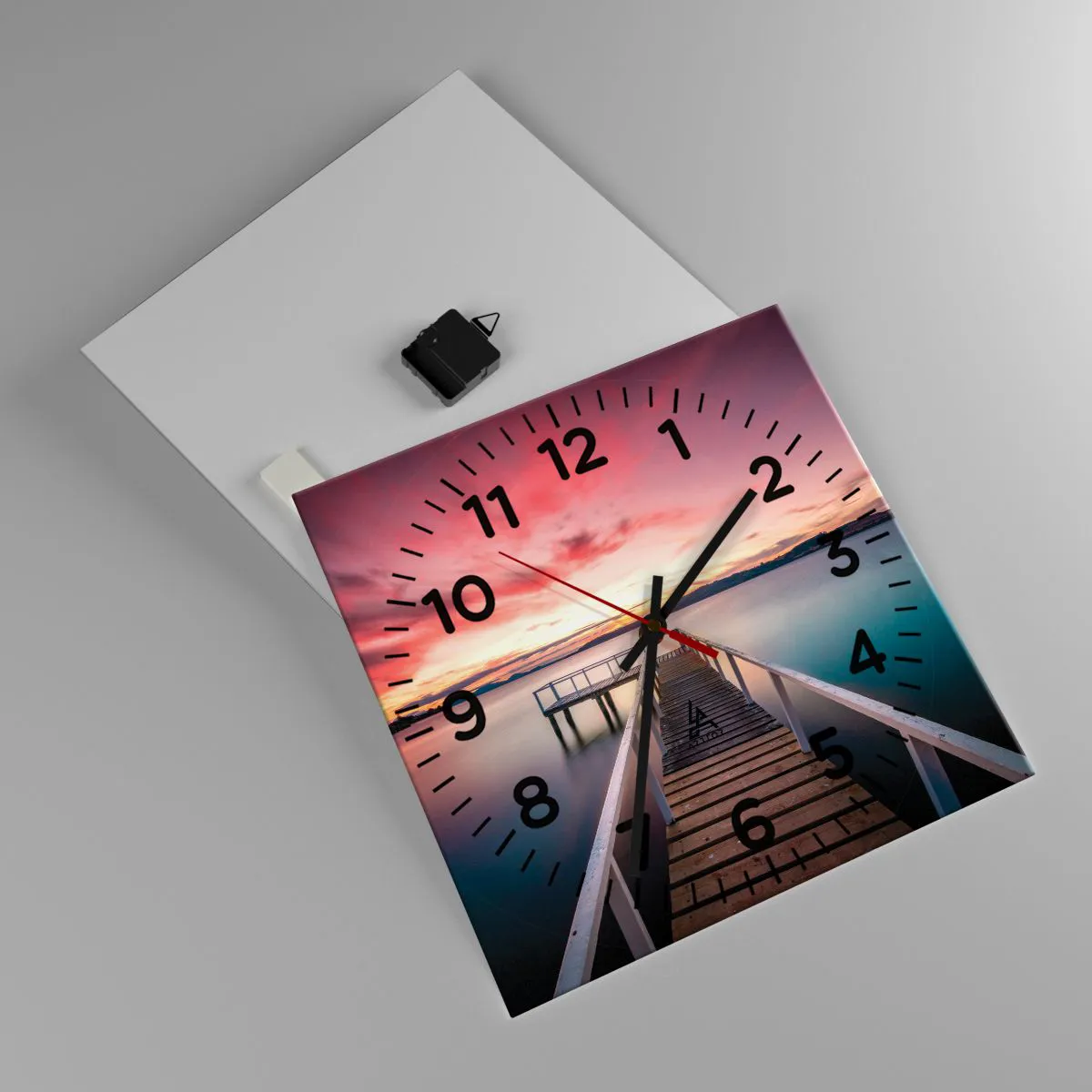 Wanduhr - Glasuhr - Die sanfte Flamme des Abends - 40x40 cm