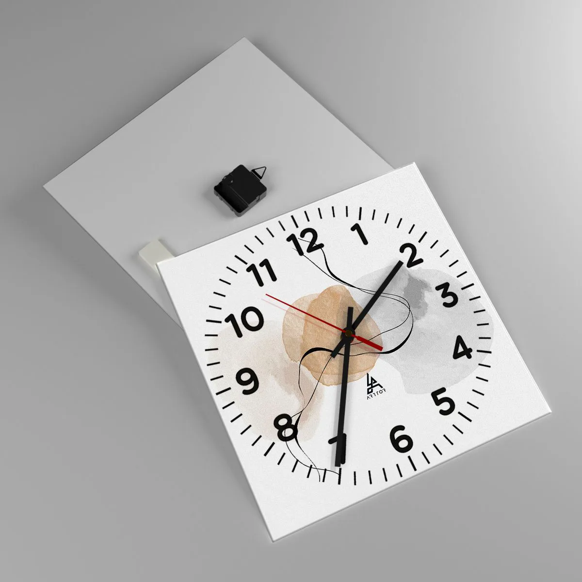 Ceas de perete - Ceas pe sticlă - Mărgele de aer - 40x40 cm