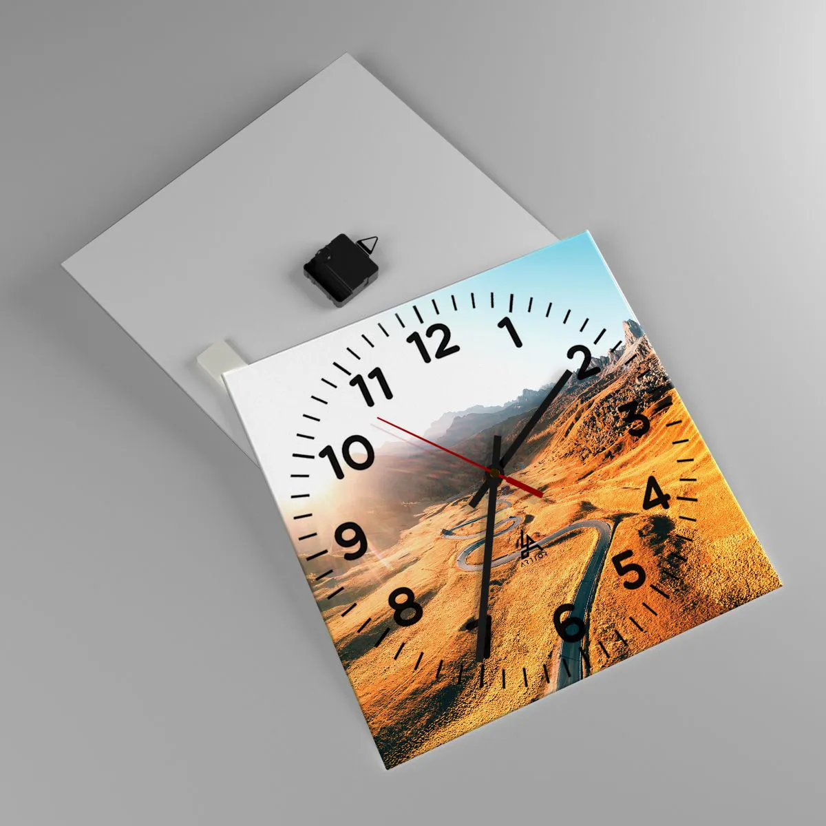 Reloj de pared - Reloj de vidrio - En un valle dorado - 40x40 cm