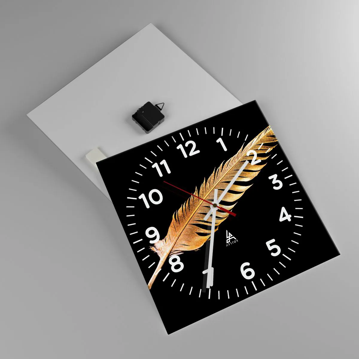 Wanduhr - Glasuhr - Er hat ein ungewöhnliches Schreibtalent ... - 40x40 cm