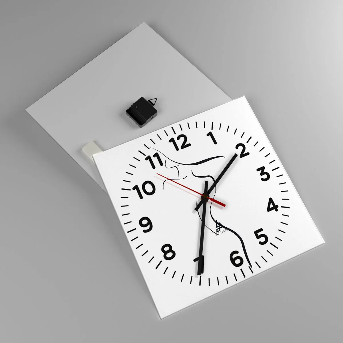 Wall clock - Clock on glass - Elusive Like a Wave - 40x40 cm
