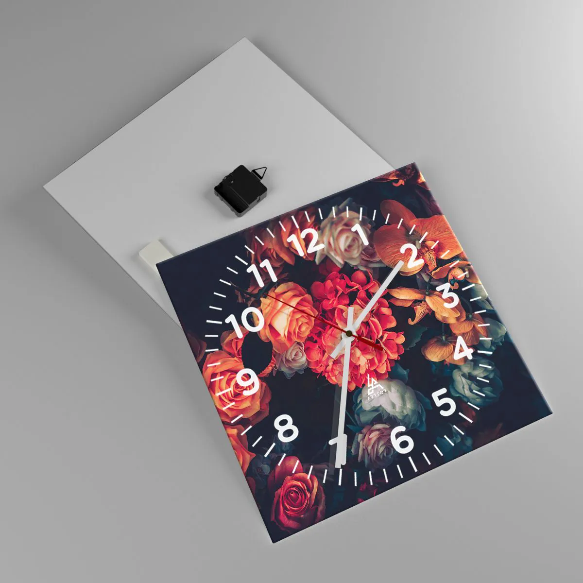 Wall clock - Clock on glass - Like at Dutch Masters - 40x40 cm