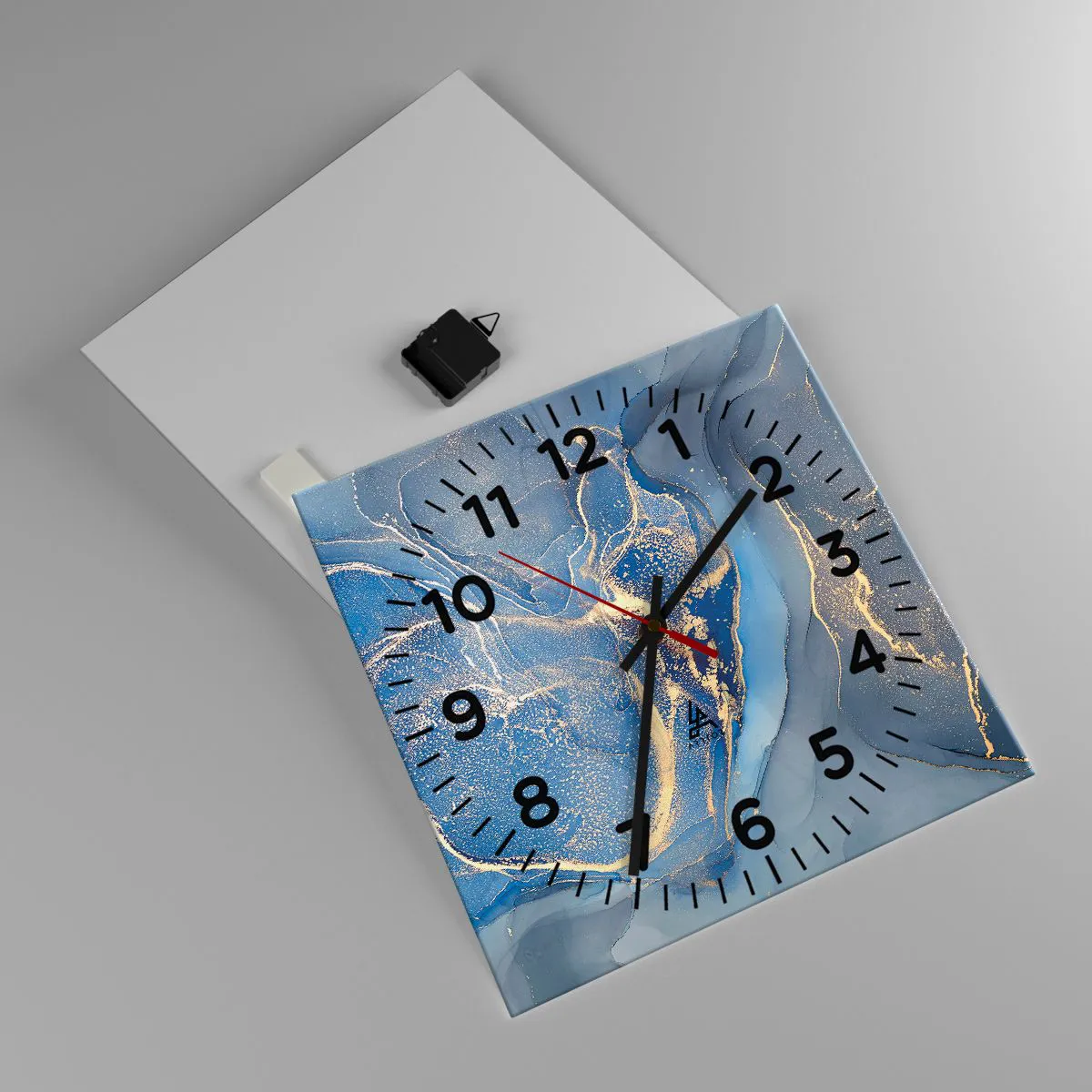 Ceas de perete - Ceas pe sticlă - Praf de aur - 40x40 cm