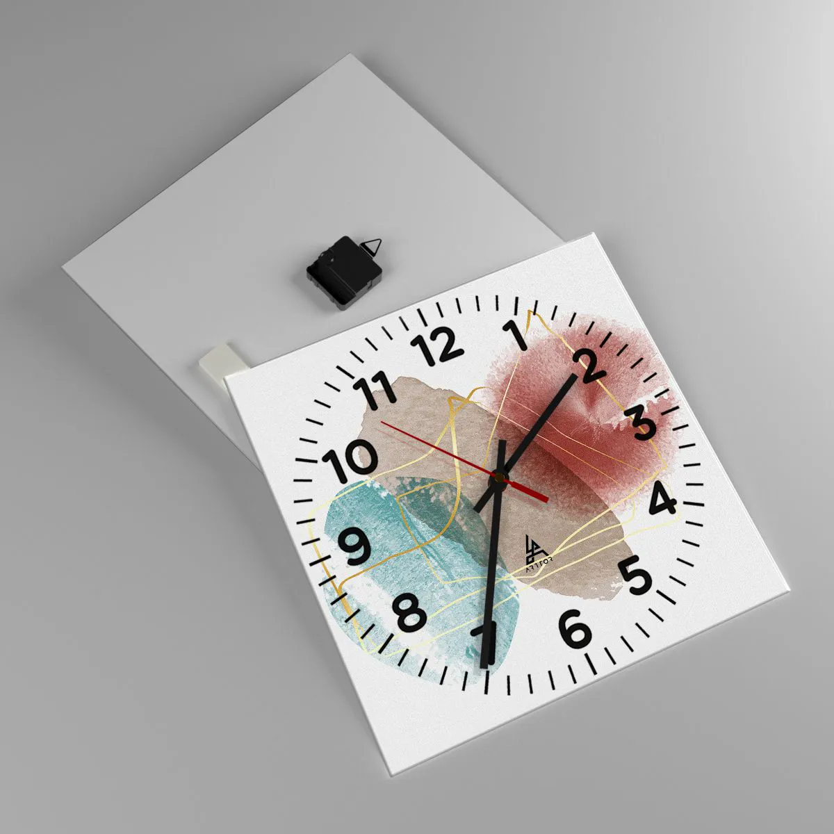 Ceas de perete - Ceas pe sticlă - Mărgele de spațiu - 40x40 cm