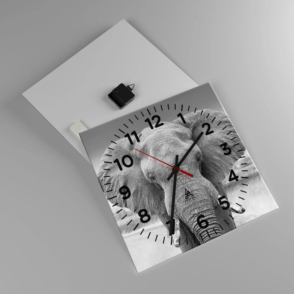 Wall clock - Clock on glass - Welcome to My World - 40x40 cm