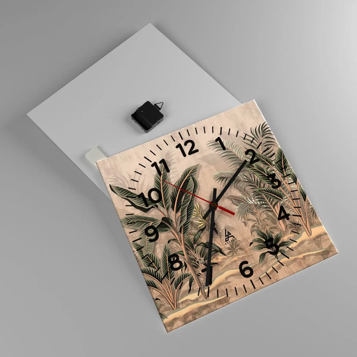 Wandklok - Klok - Een gravure in koloniale stijl - 40x40 cm