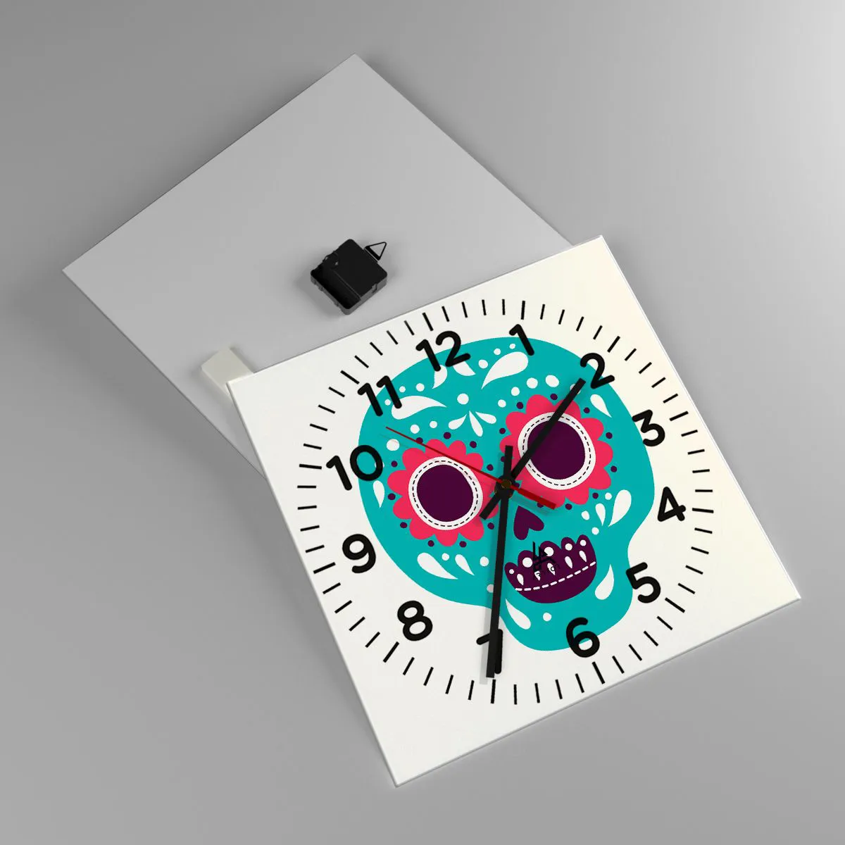 Reloj de pared - Reloj de vidrio - La vida: diversión hasta la muerte - 40x40 cm