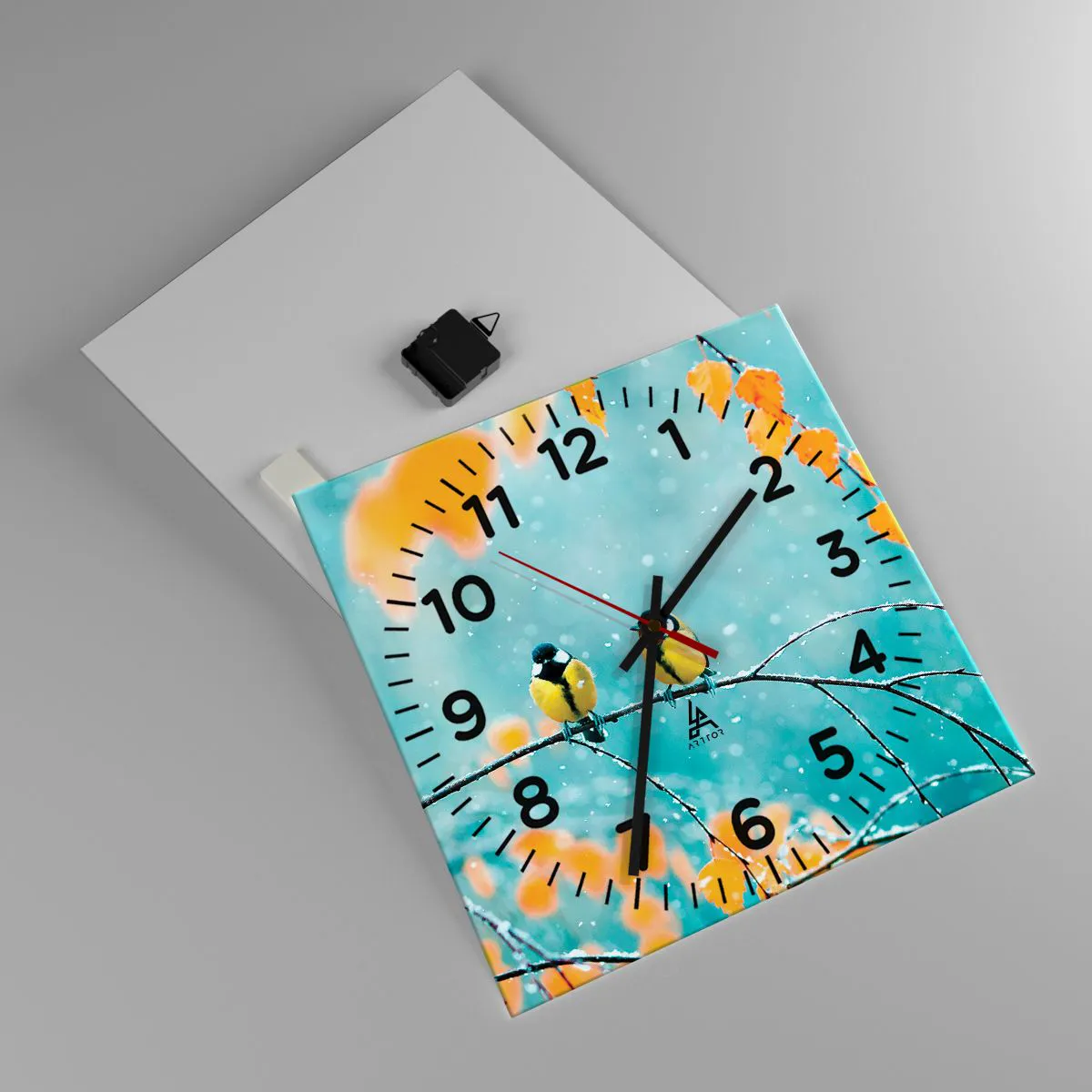 Zegar ścienny - Ptasie plotki - 40x40 cm