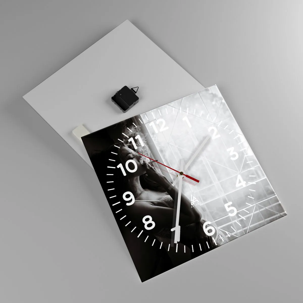 Wanduhr - Glasuhr - Sinnlicher Moment - 40x40 cm